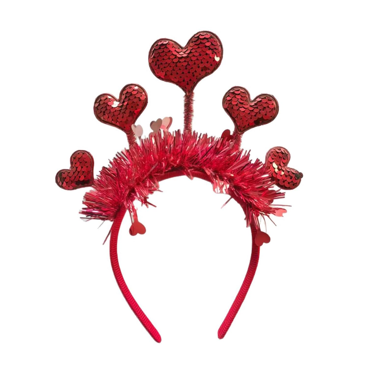 Sequin Heart Headband Valentine Headbands Heart Head Band Red Sequins Hair Accessories Wedding Hair Band Holiday Decorations for