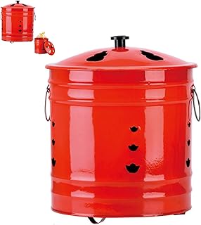 Durable Burn Barrel for Outdoor Use 9.5x9.5in, Heat-Resistant Incinerator Cage with Lid and Handle for Burning Paper, Trash, Leaves, and Wood — Portable Hollow-Out Design for Efficient Airflow