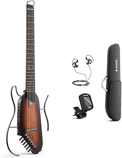 HUSH-I Guitar For Travel - Portable Ultra-Light and Quiet Performance Headless Acoustic-Electric Guitar, Mahogany Body with Removable Frames, Gig Bag, and Accessories