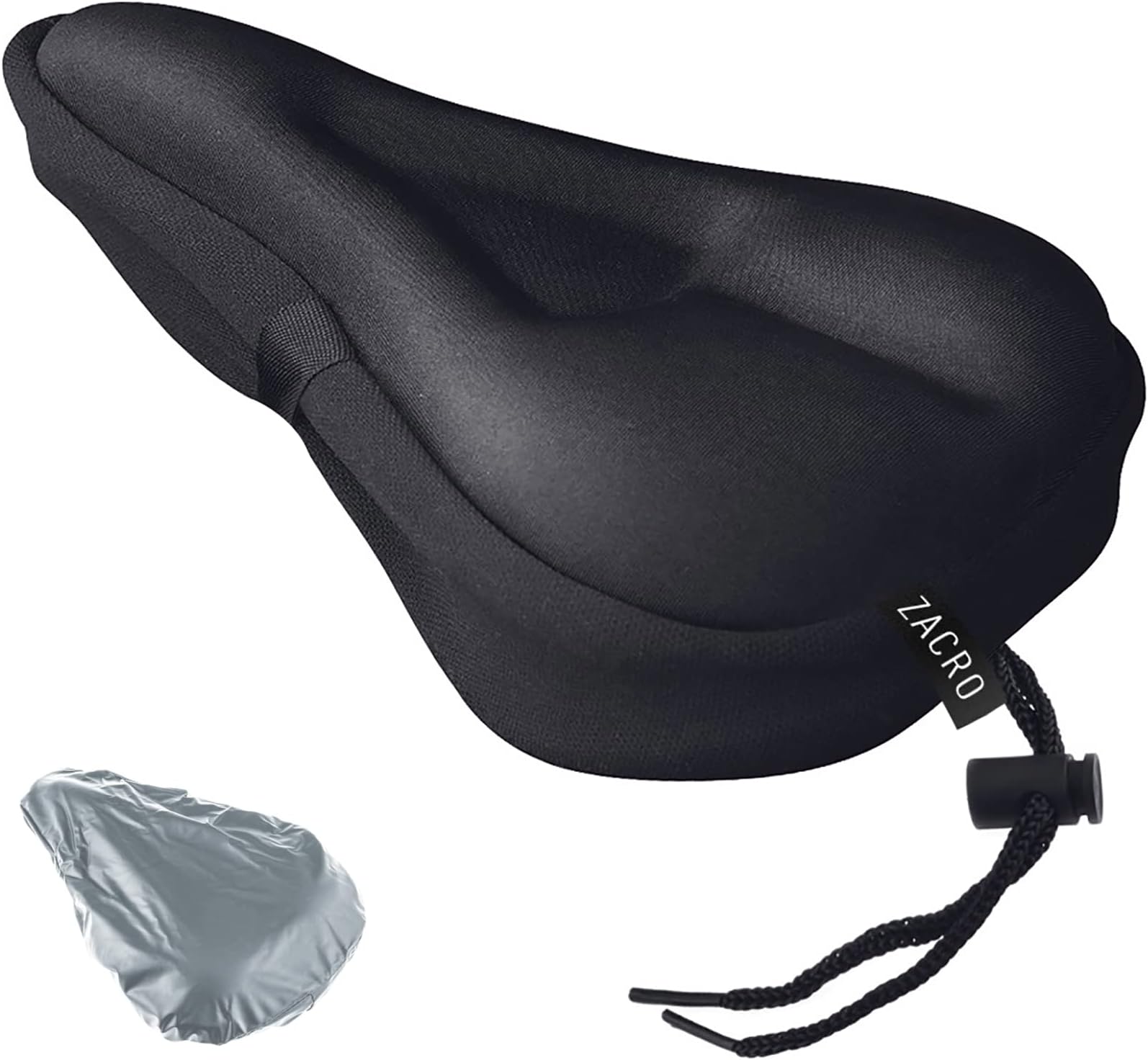 Zacro Bike Seat Cushion Cover - Gel Padded Bike Seat Cover for Men Women, Extra Soft Exercise Bicycle Seat Compatible with Peloton, Outdoor & Indoor