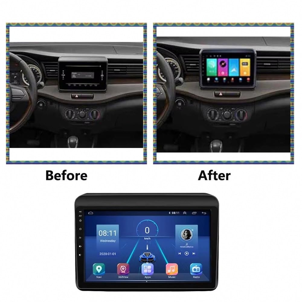 Wyświetlacz Carplay dla Suzuki Ertiga 2018 2019 Z Bluetooth, Fm I Aux; Obsługa Mirror Link, Nawigacji Gps Oraz Sterowania Głosowego, 4 Rdzeń 4G+64G