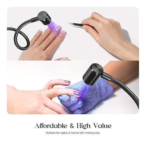 Miniatura 6 de Beetles - Lámpara de uñas UV para esmalte de gel, mini luz LED con abrazadera para diseño de uñas, extensión de uñas de secado rápido, lámpara de