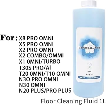 Floor Cleaning Solution Cleaning Liquid 1L, Compatible With ECOVACS Deebot N9+T10 OMNI/T10 TURBO/X1 OMNI/X1 TURBO/T20/T30 Pro OMNI(1-Pack)