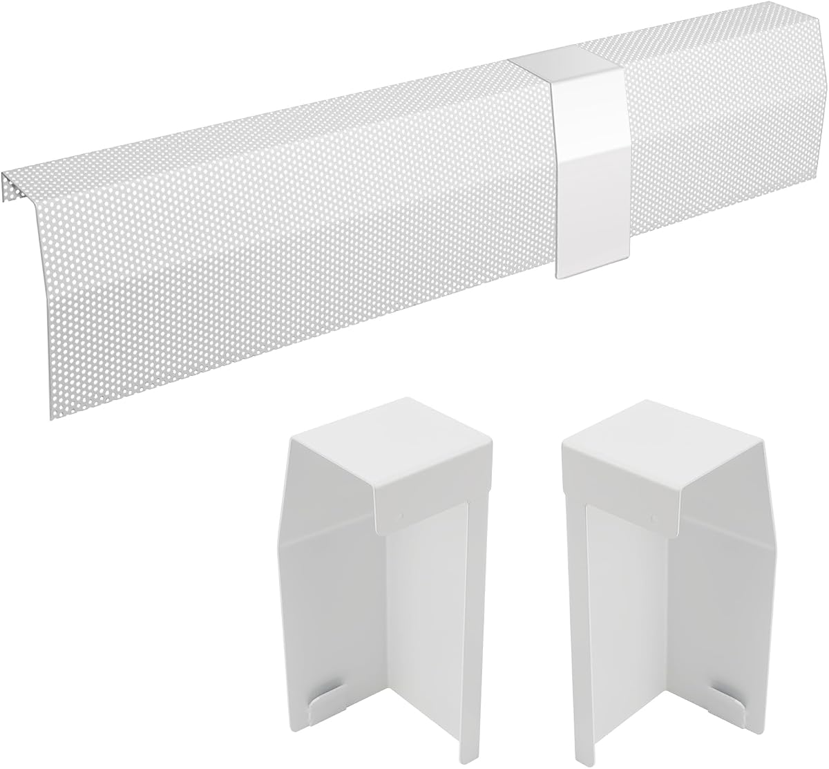 SDSNTE 5 Ft Steel Baseboard Heater Cover with End Caps, White
