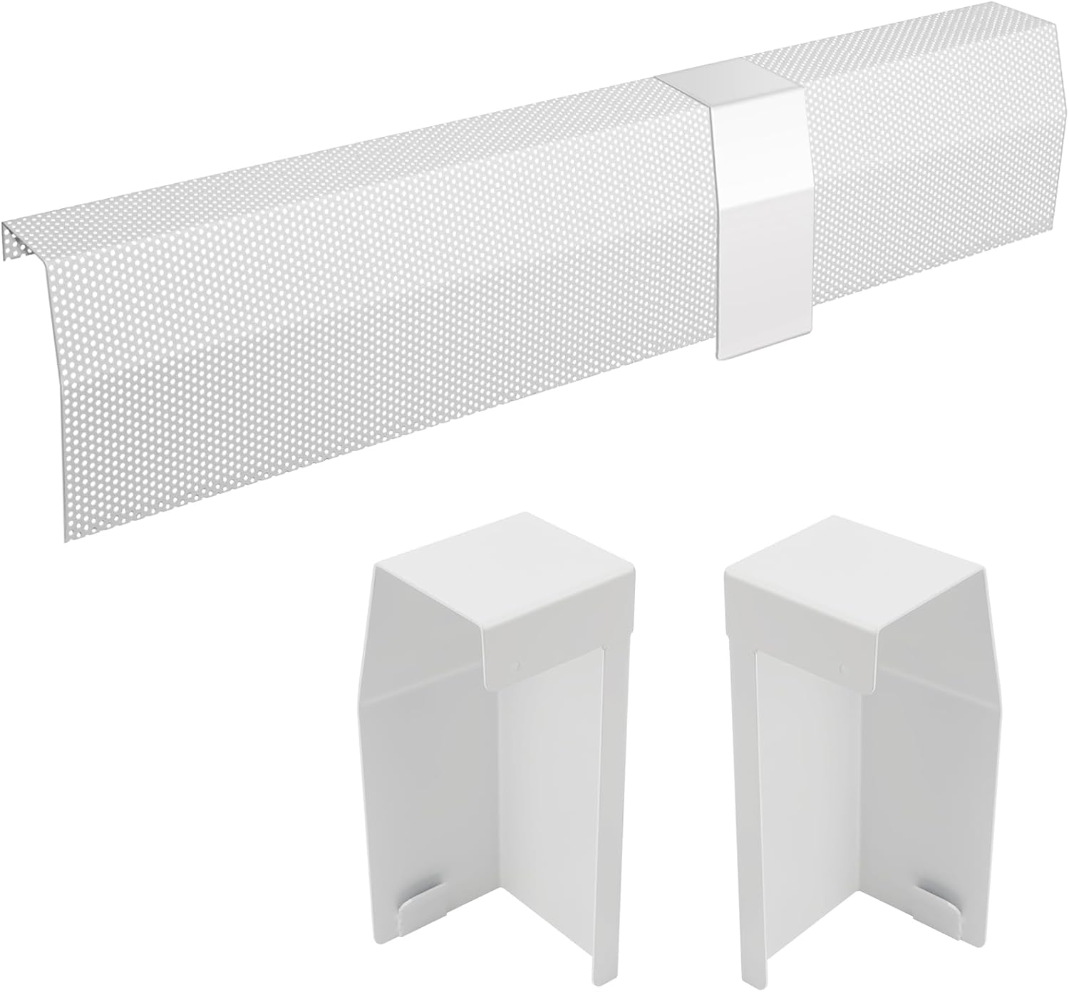 5ft Steel Easy Slip-On Baseboard Heater Cover with End Caps for Bathroom & Hydronic System for Replacing Old Cover, White Cover 5ft ?With End Caps?