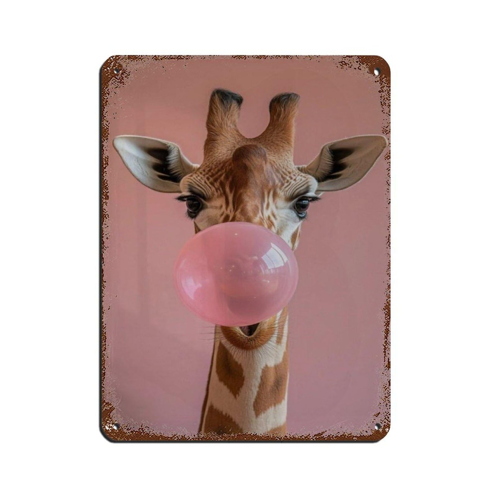 Lxwnze 30L X 40W Cm Quirky Giraffe Animal-Themed Home Decor Tin Sign Vintage Metal Pub Club Cafe Bar Home Wall Art Decoration Poster Retro 12X16inch(30X40cm)