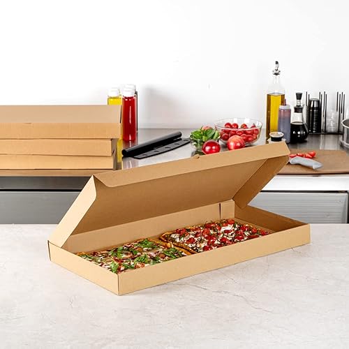 Miniatura 8 de Eco Pie - Caja de pan plano de papel kraft corrugado - 24 x 8 x 2 pulgadas - Caja de 50 unidades