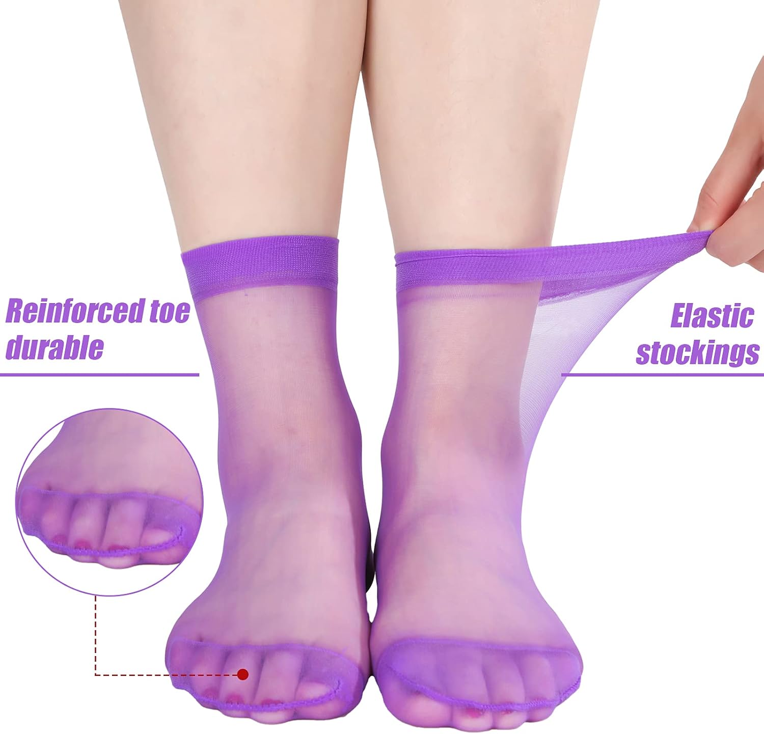 16 paar transparante enkelsokken, nylon popsokken 16 paar transparante enkelsokken, nylon popsokken