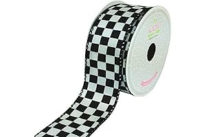LUV RIBBONS Fabric Ribbon Checkers, Adorn with Class