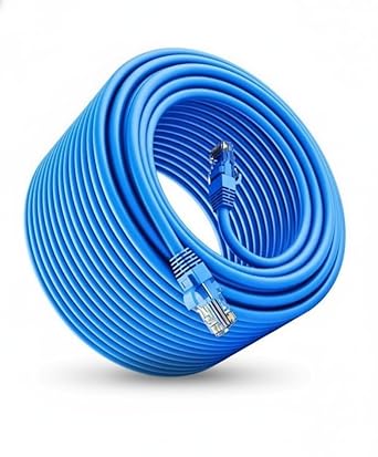 HIVEN Cat6 Ethernet Cable, 10 Meter, High-Speed LAN Cable, Compatible with Laptop/Modem/PC/Router/TV, RJ45 Connector, UTP Network, 10Gbps Speed, Blue
