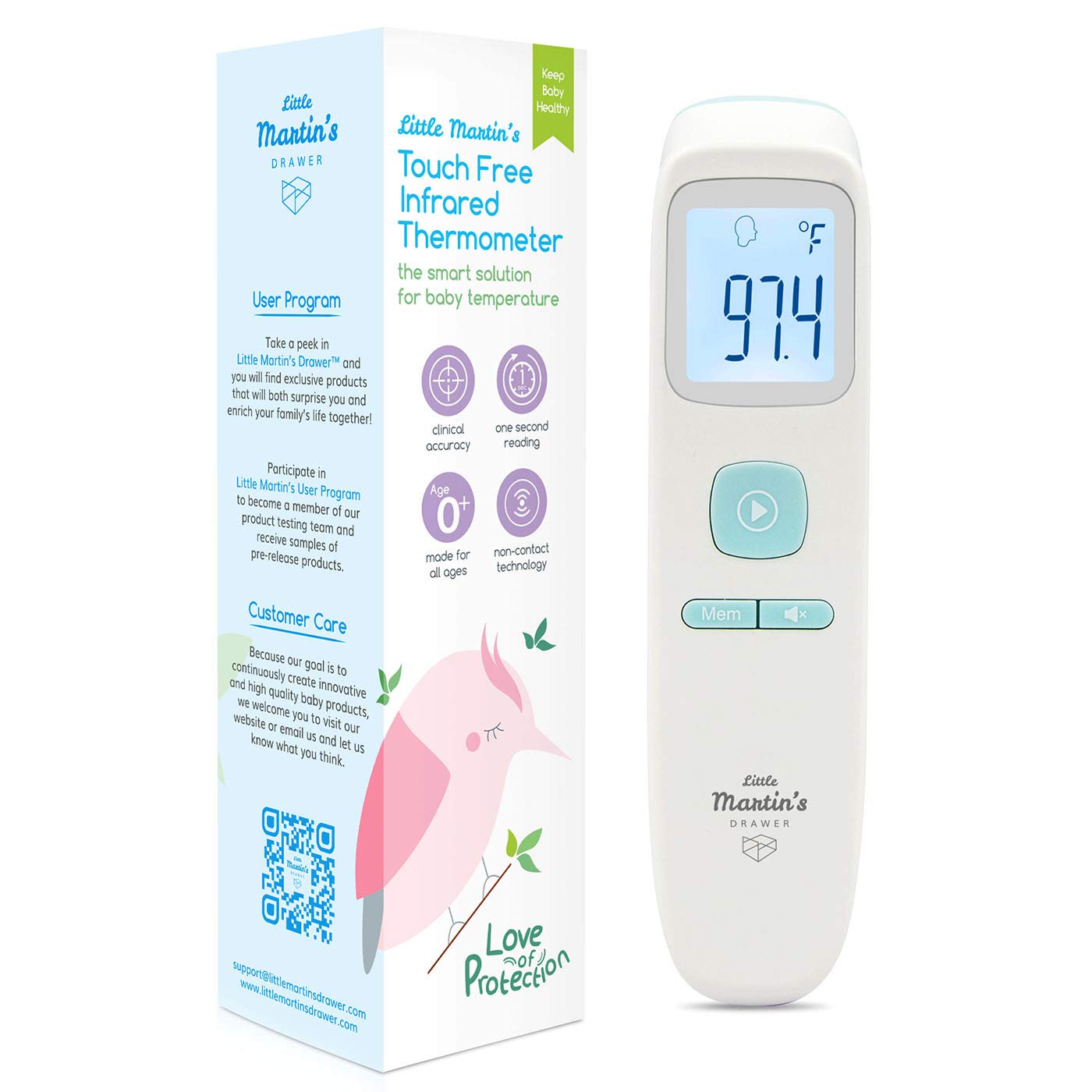 Touchless Thermometer for Adults Kids Baby Infant - Non Contact Infrared Thermometer with LCD Display - Digital Thermometer