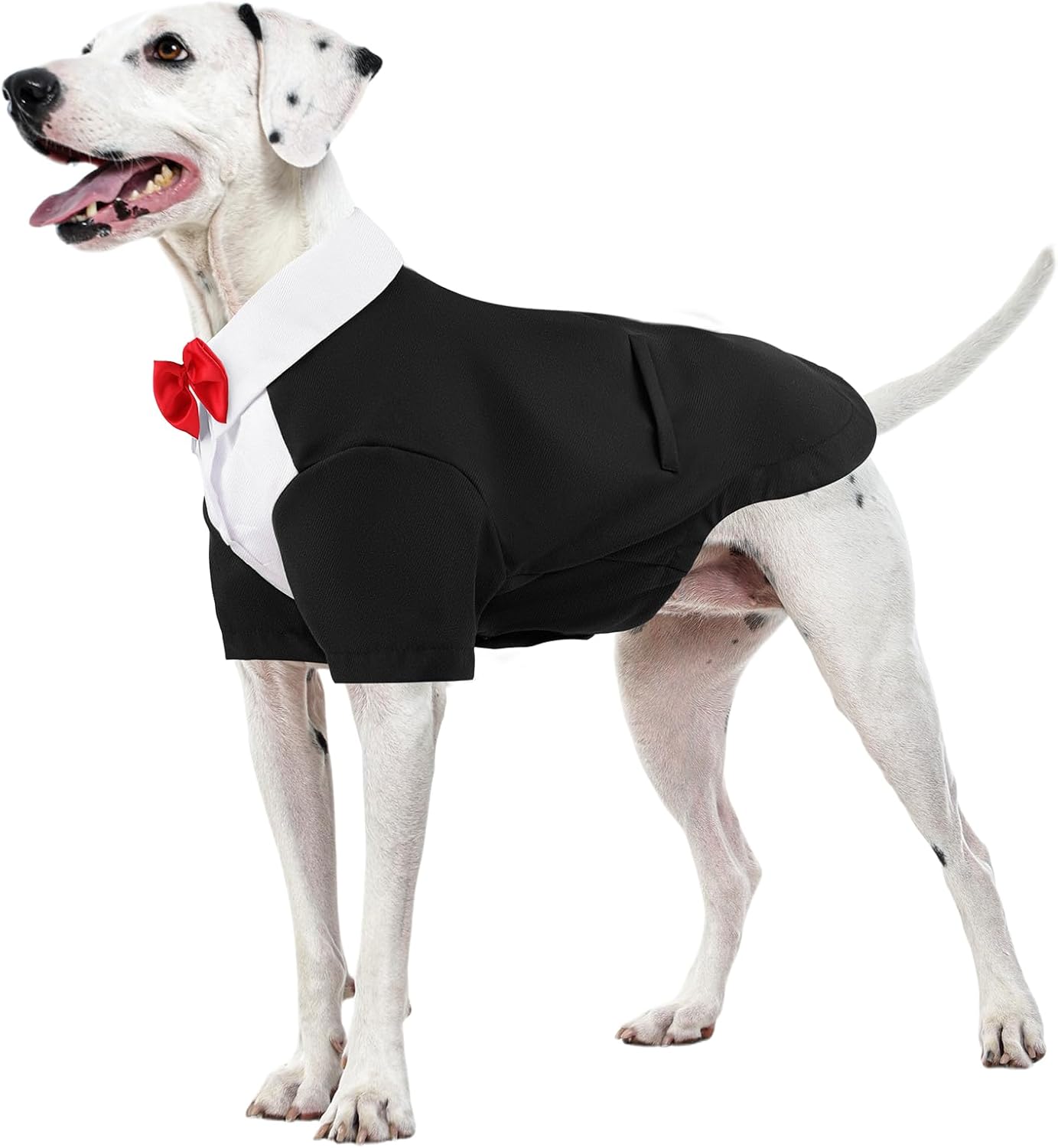 Kuoser Dog Tuxedo and Bandana Set, Dog Wedding Suit with Bow Tie, Formal Pet Tux Party Birthday Costume Shirt for Small Medium Large Dogs, Puppy Prince Attire Outfit for Halloween Valentines Christmas