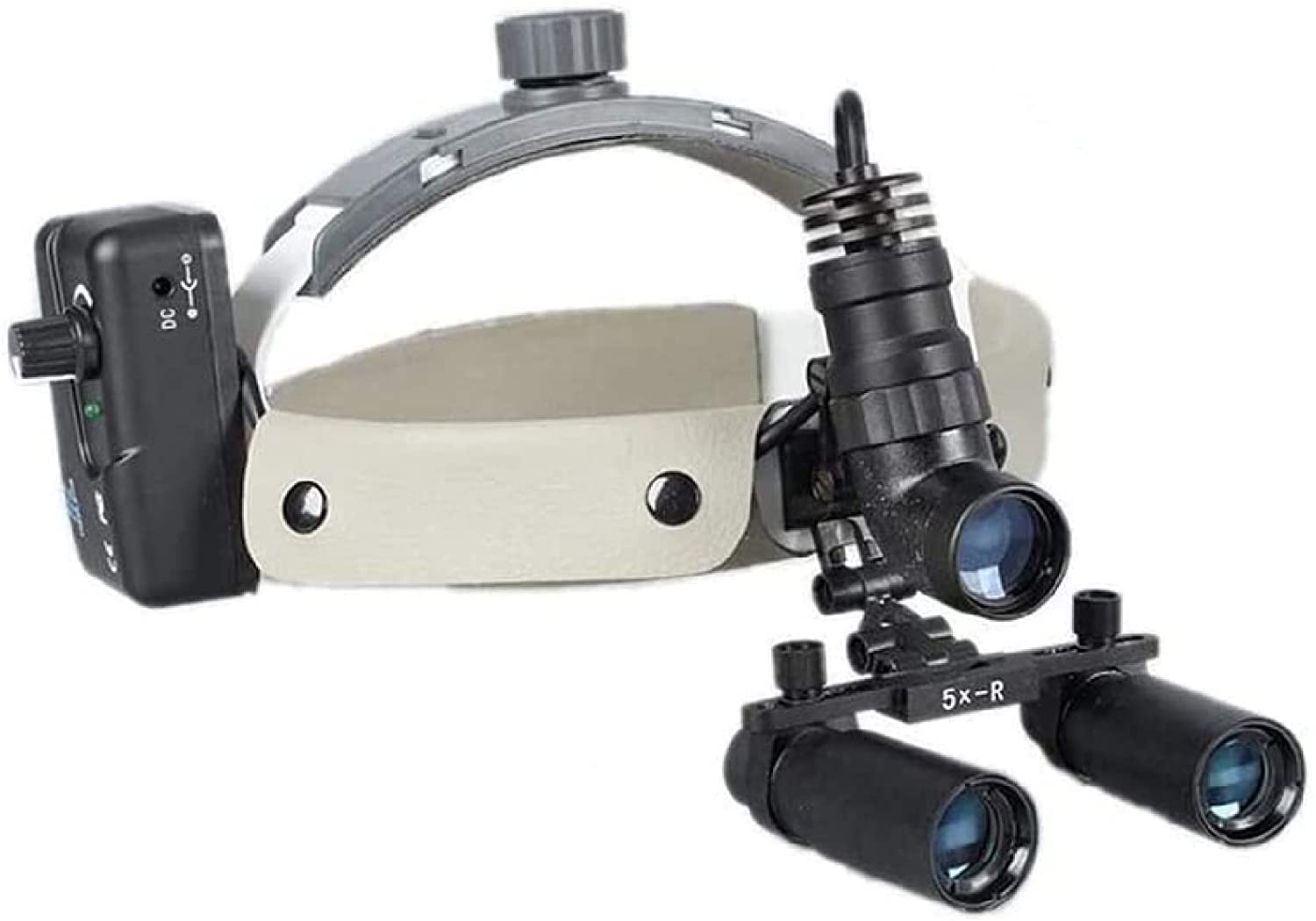 asdchZen Led Headlight And Dental Headband Binocular Loupes Magnifier,Examination Binocular Dental Loupes With Headlights 5X Surgical,Oral Dental Ear And Nose Plastic Surgery Magnifyin