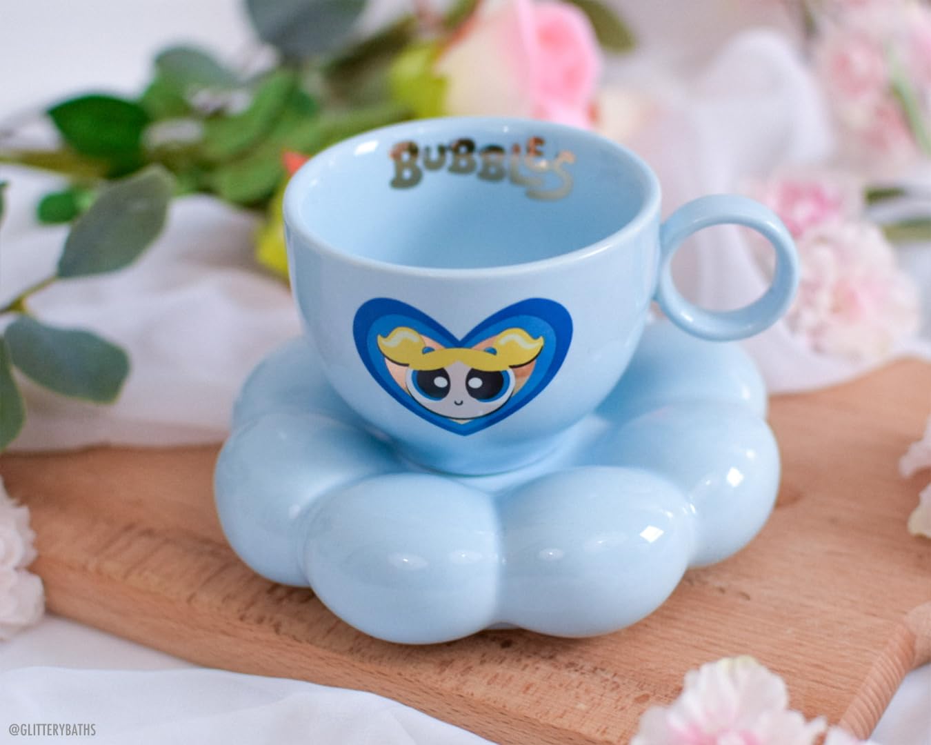 CHARMED AROMA Powerpuff Girls Porcelain Coffee Mug with Saucer Set