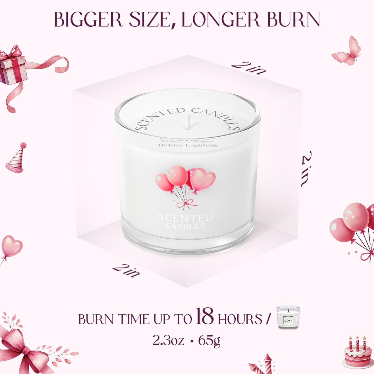 CHILLFLAME バースデーキャンドル、香り付きキャンドルギフトセット