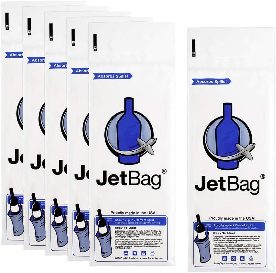 JetBag Wine Bag for Travel (Set of 6, BOLD edition) The