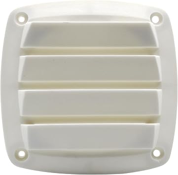 Marine Vent Louver Stainless Steel Air Outlet Exhaust Grill for Yacht Cabin White 130mm*130mm