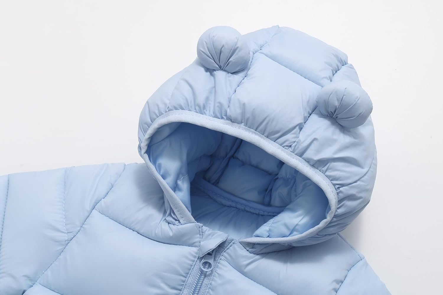 AIWUHE Baby Hooded Down Jacket Boys Girls Light Puffer Winter Coats Toddler Bear Ears Zipper Up Down Coats Outwear 6M-4T - Image 4