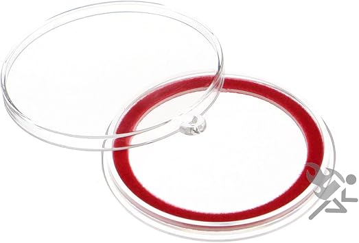 10 Air-tite 40.6mm Red Velour Colored Ring Coin Holder Capsules with Loop Holders for American Silver Eagles & 1oz China Silver Panda Sterling