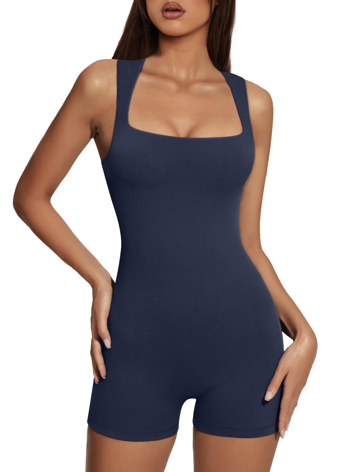 AUTOMETWomens One Piece Jumpsuits Bodysuits Shorts Rompers Tummy Control Bodycon Summer Outfits Fashion Clothes 2024