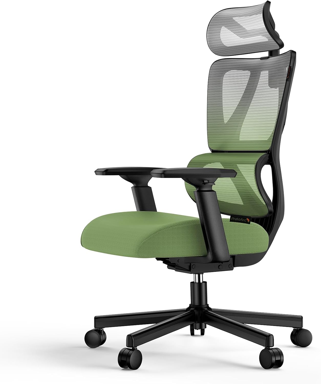 ProtoArc Ergonomic Office Chair, EC100 Big and Tall Desk Chair with Wintex Breathable Mesh, 30% Thicker Saddle Spring Cushion, Lumbar Support, Adjustable Headrest, Armrest - Gradient Green