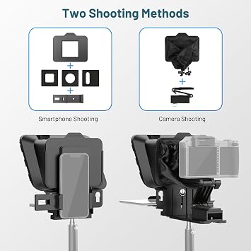 Desview P8 Portable Teleprompter for Smartphone DSLR & Mirrorless Cameras