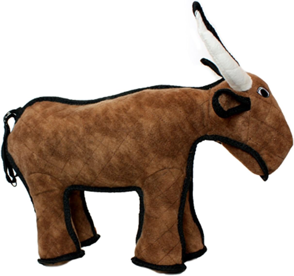 TUFFY - World's Tuffest Soft Dog Toy - Barnyard Bull - Multiple Layers. Made Durable, Strong & Tough. Interactive Play (Tug, Toss & Fetch). Machine Washable & Floats. (Regular)
