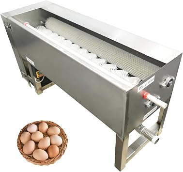 Egg Washing Machine Nylon Brush Egg Washer Egg Cleaner 304 Stainless Steel Automatic Egg Cleaning Machine for Fresh Eggs 1500-2000pcs/hour 750W 110V