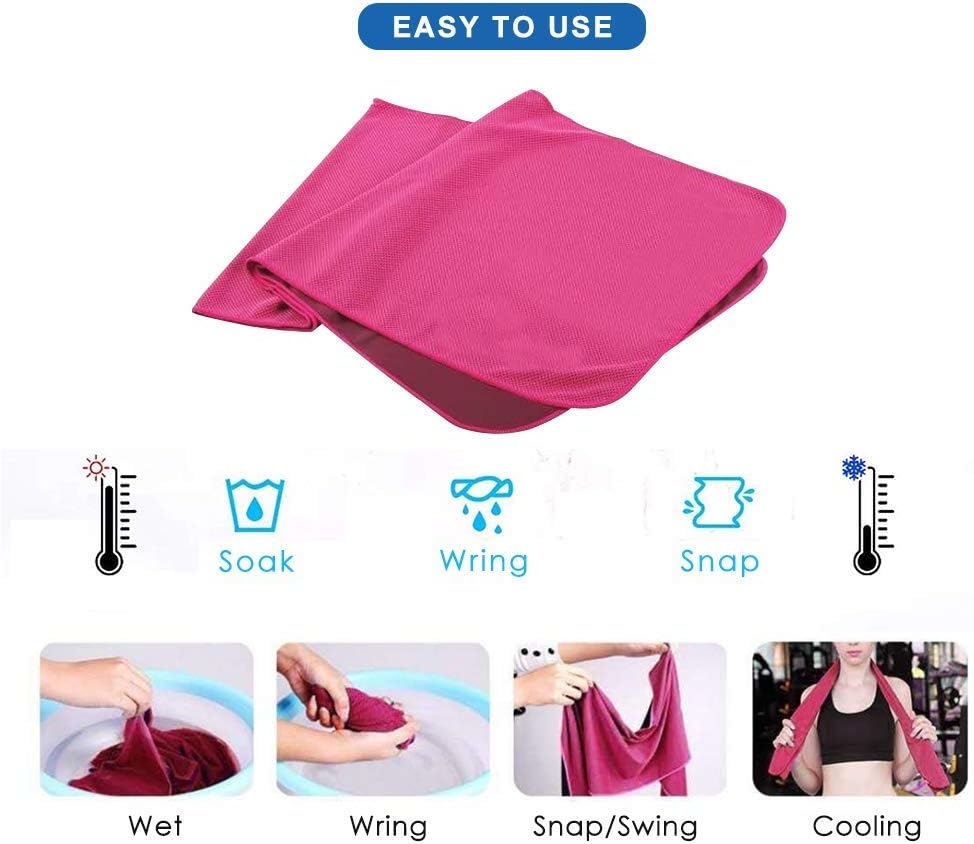 Cooling Towel, Ice Towel, Microfiber Cooling Towels for Neck and Face Athletes, Instant Cooling Chilly Towels -UPF 50+ Cooling Ice Towels for Sports, Workout, Fitness, Gym, Yoga, Camping