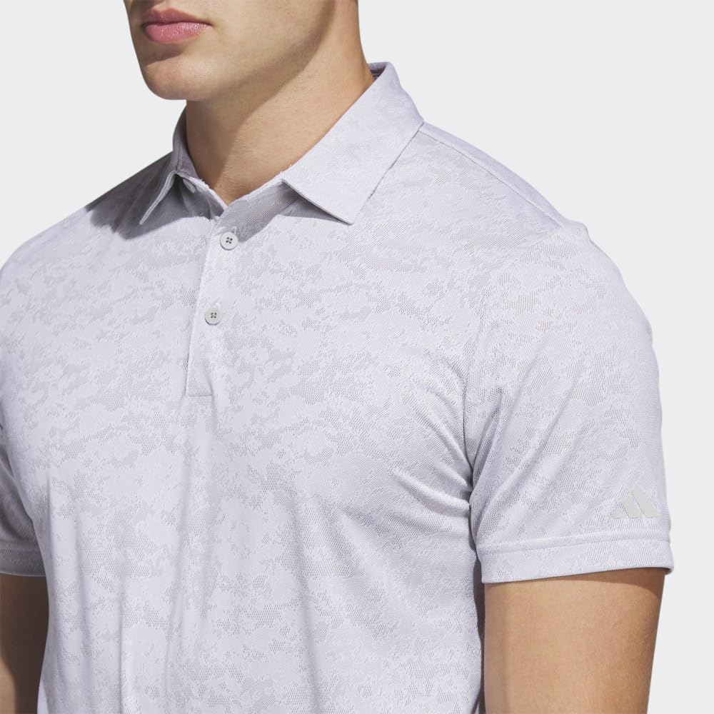 adidas Textured Jacquard Golf Polo Shirt Maglietta da Golf Uomo