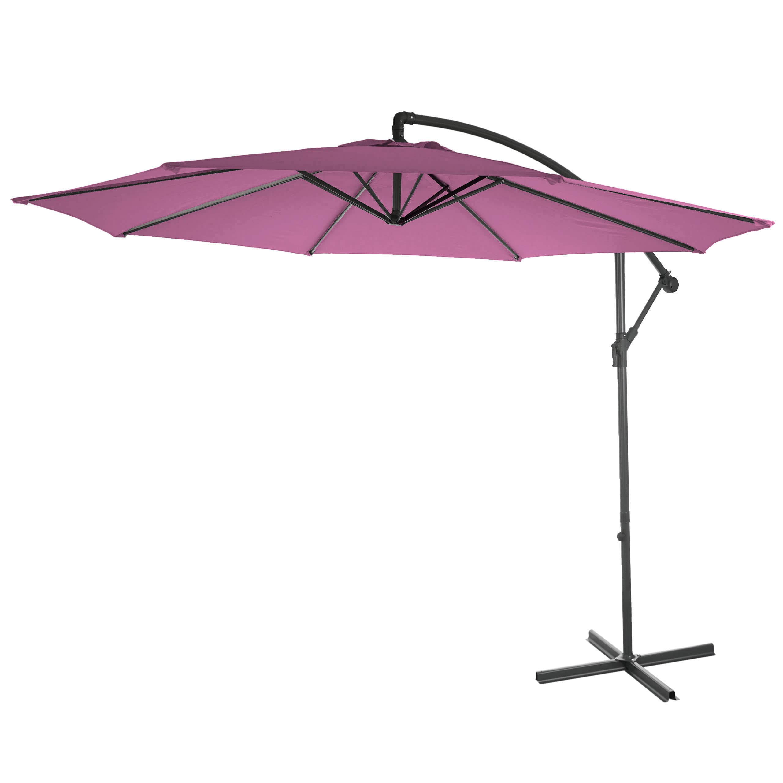 Mendler Ampelschirm Acerra, Sonnenschirm Sonnenschutz, Ø 3m neigbar, Polyester/Stahl 11kg ohne Ständer