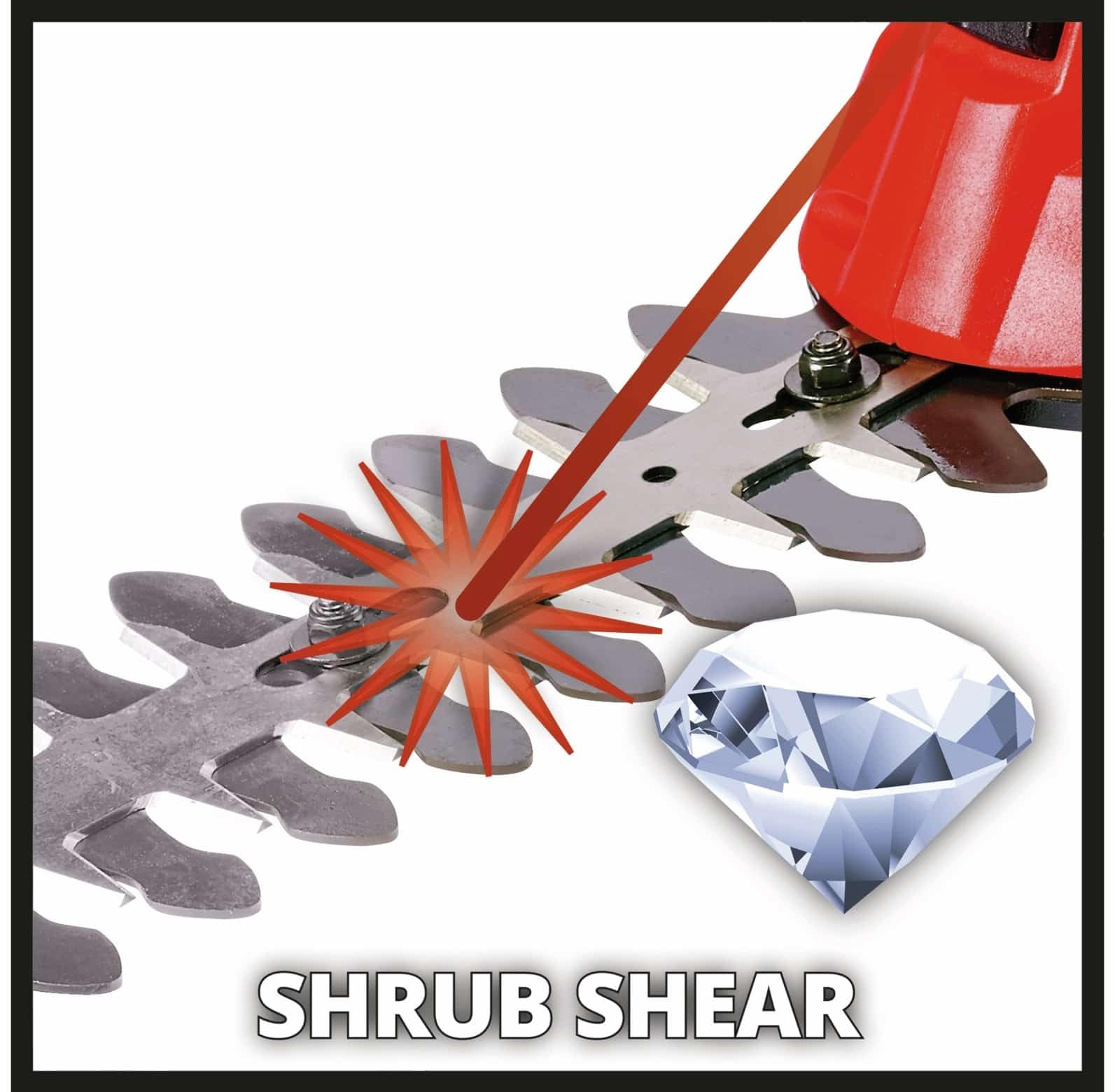 Einhell GE-CG 18 Li - Solo tijera de césped inalámbrica 10 cm Rojo 18 V - Tijera de podar (10 cm, 20 cm, Rojo, 18 V)