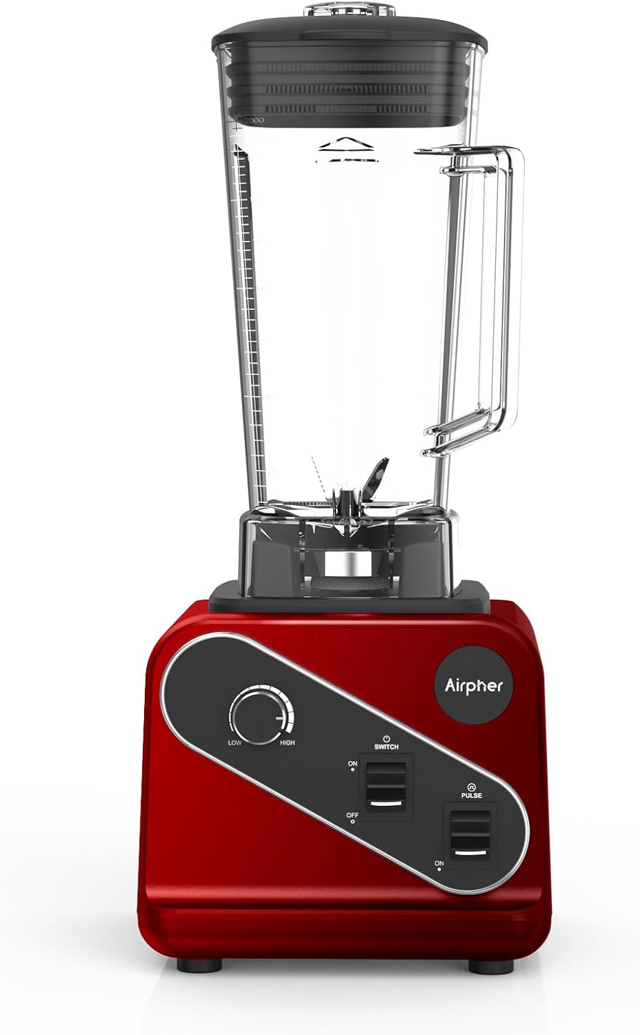 Blender 1200W, Professional Countertop Blender with 8-Blade Stainless Steel Blade for Quickly Crushing Ice, Fruit, Red