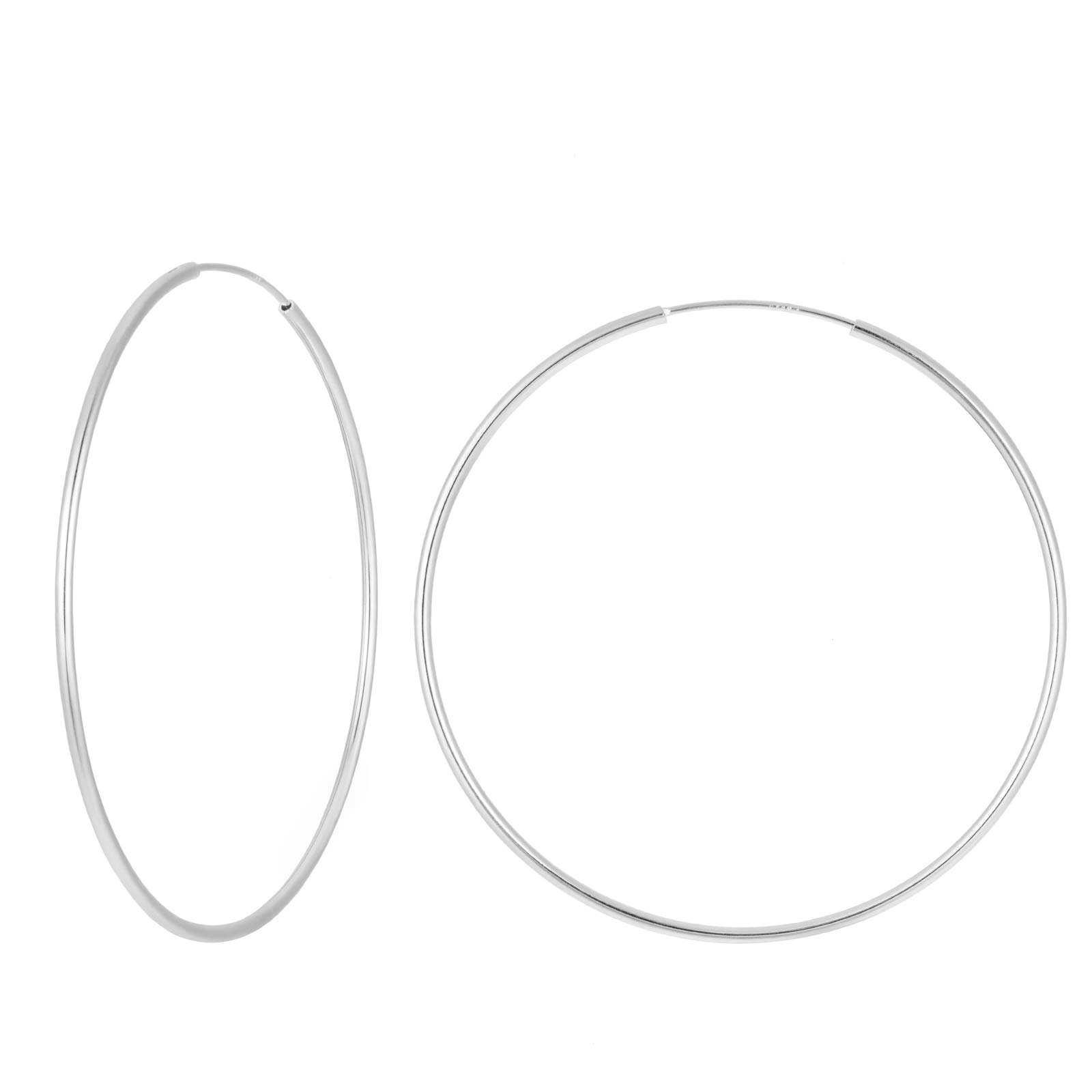 Thin Gold Hoops | 1.2mm Sterling Silver Simple Large Hoop Earrings | Minimalist Skinny Threader Gold Hoop Multiple Sizes in Gold and Silver