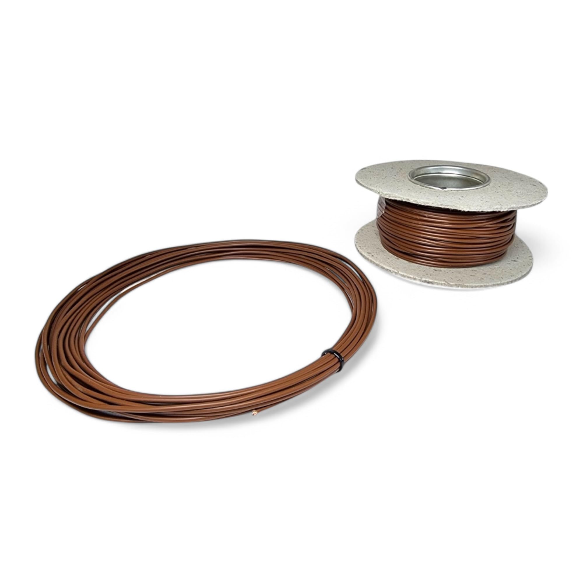 16.5 Amp 1mm² Single Core Cable 12v 24v Thin Wall Stranded Copper Wire (Brown - 50 Metre Reel)