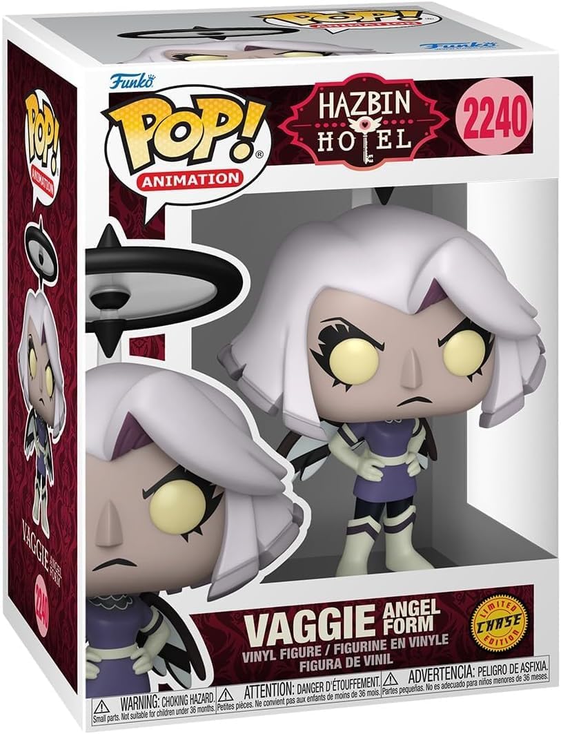 Funko POP Animation: Hazbin Hotel - Vaggie Angel Form Limited Edition Chase Vinyl Figure (Bundled with Compatible Box Protector Case), Multicolored, 3.75 inches