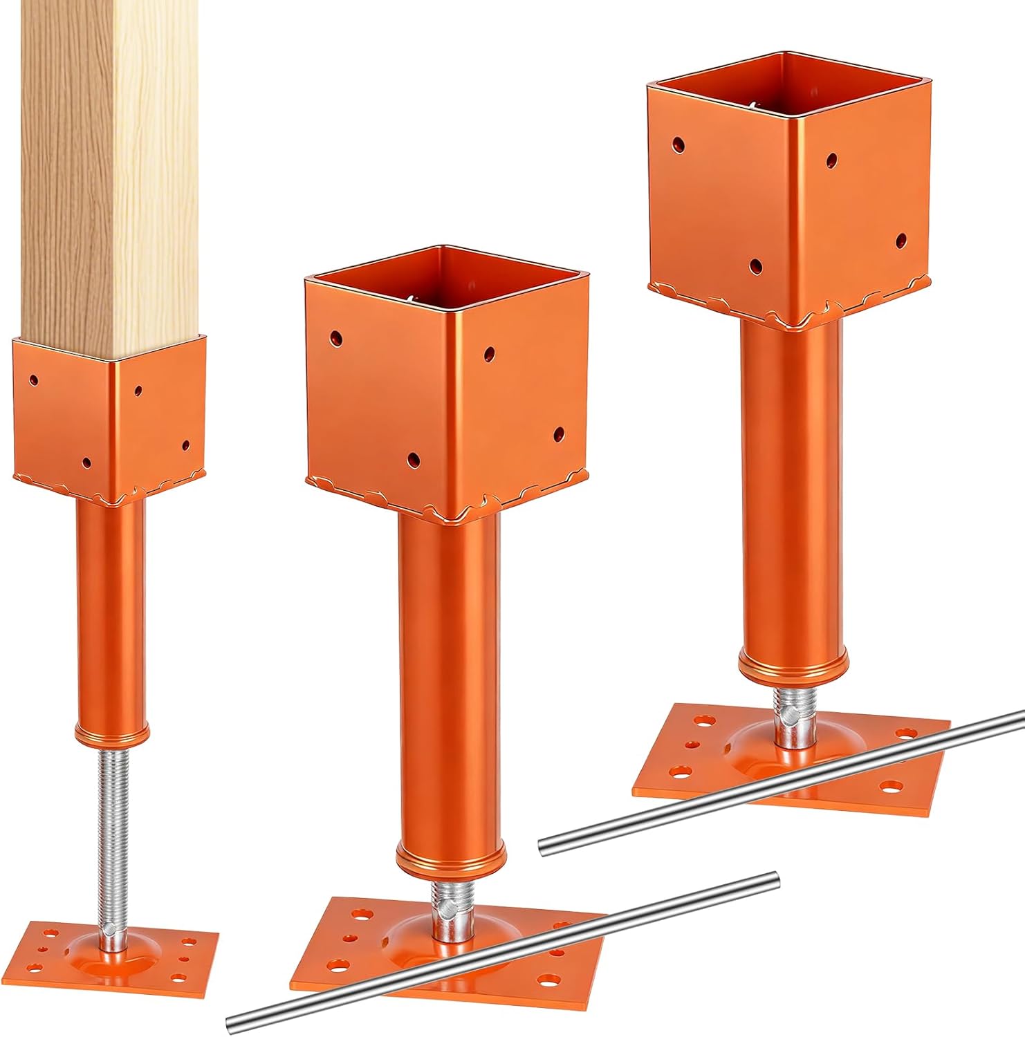 Screw Jack Post,4" x 4" Adjustable House Floor Jacks,13.4"-18.7" Height Range,24000 lbs Max Load Capacity, Temporary House Jack Pole,Lifting Floor Crawlspace Basement Shore Beam (2-PCS)