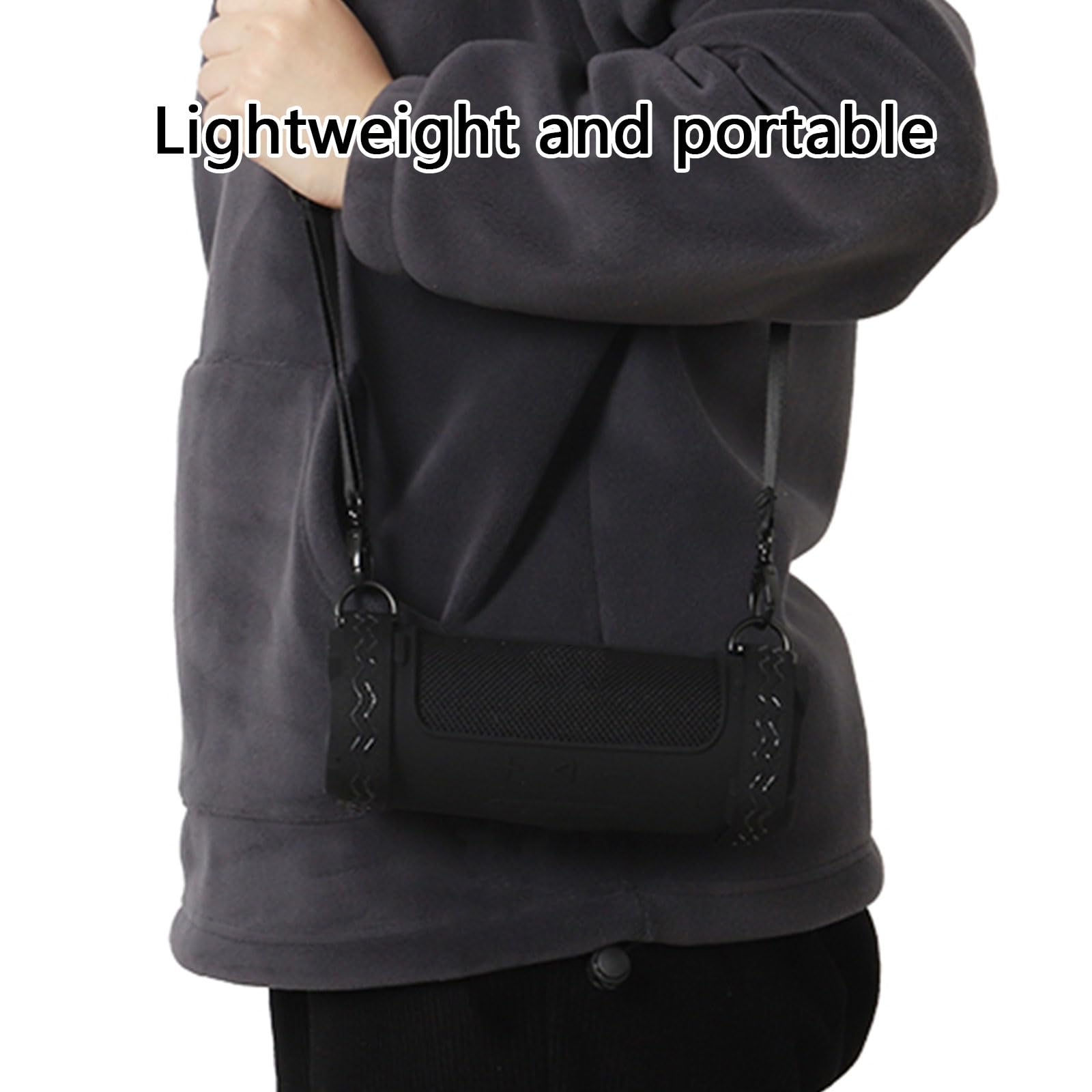 Silicone Protective Case for Portable Speakers Travel Bag Shell with Shoulder Strap Shockproof Features