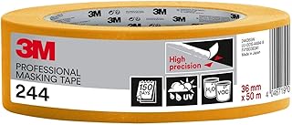 3M Pro 244 Profi Malerband - 1 Rolle 36 mm x 50 m - für scharfe Farbkanten, UV-beständig, innen und außen, 36 mm x 50 m