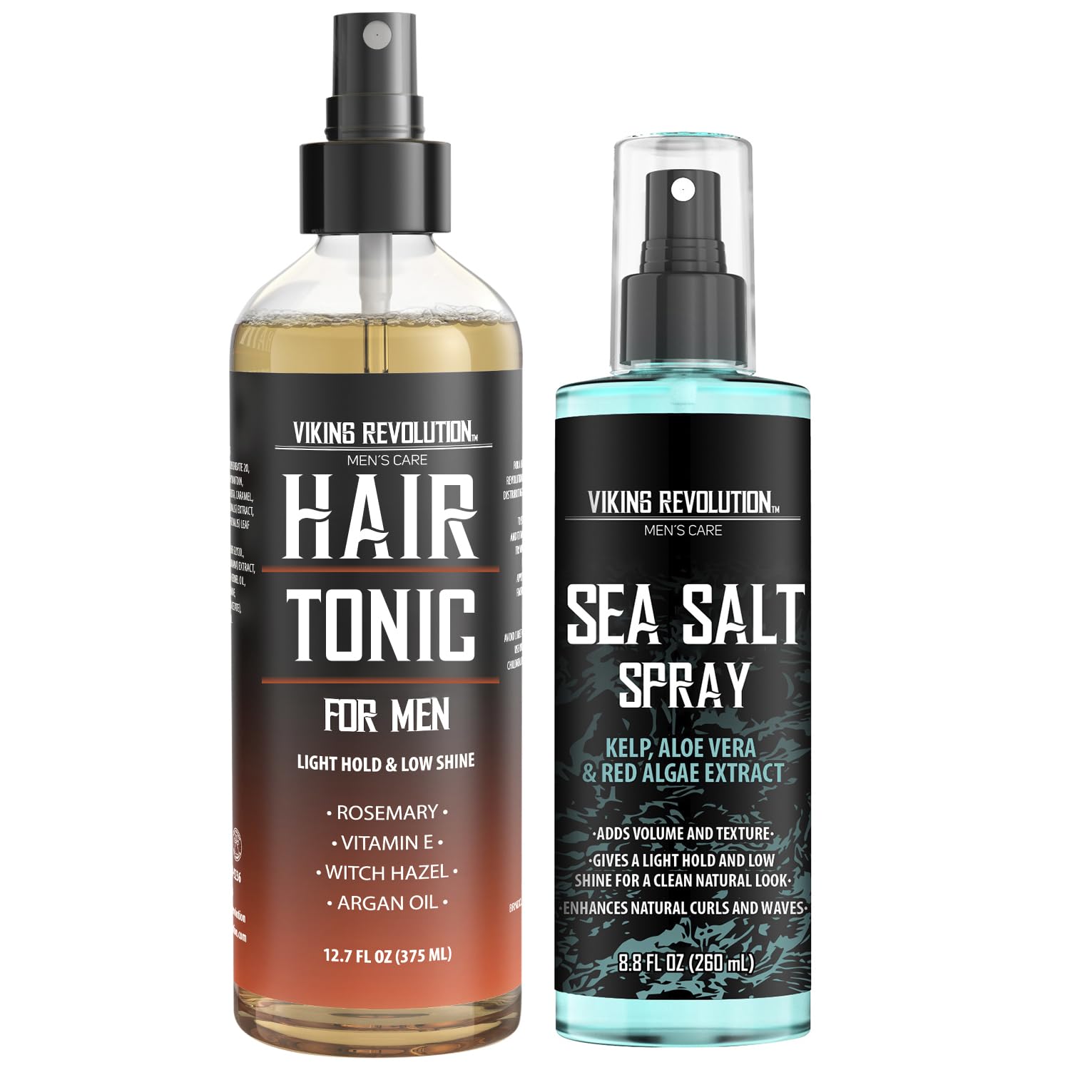 Viking Revolution Sea Salt Spray for Hair Men 8 8 Fl Oz and Hair Tonic 12 7 Fl