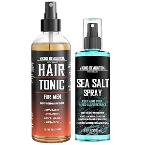 Viking Revolution Sea Salt Spray for Hair Men 8 8 Fl Oz and Hair Tonic 12 7 Fl