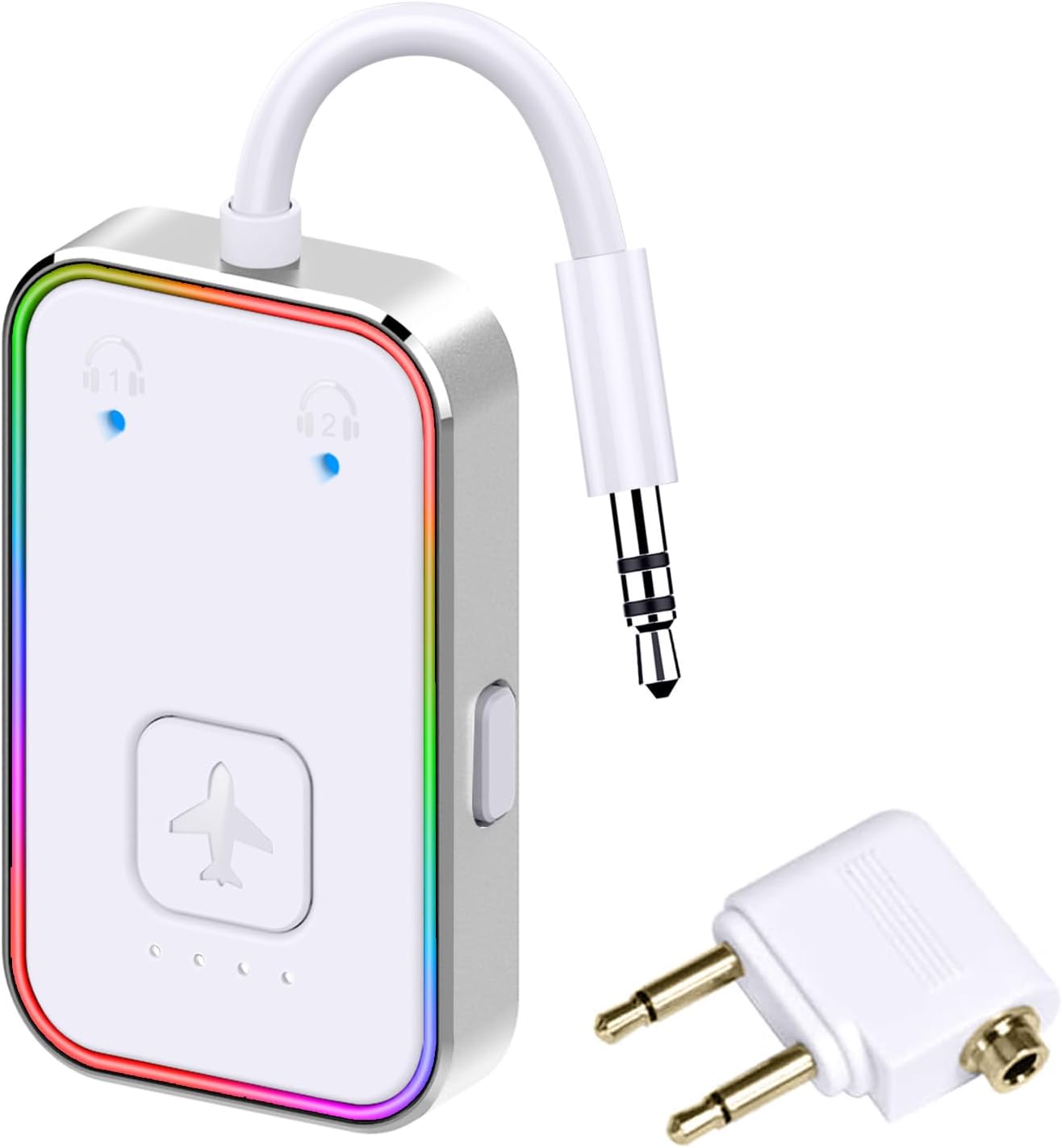 Bluetooth Transmitter for Airplane,Bluetooth V5.4 Transmitter for 2 Airpods/Headphones Dual Pairs.Wireless Transmitter for in-Flight/TV/Gym,with AptX LL,Metal Frame Bluetooth Transmitter for Airplane,Bluetooth V5.4 Transmitter for 2 Airpods/Headphones Dual Pairs.Wireless Transmitter for in-Flight/TV/Gym,with AptX LL,Metal Frame