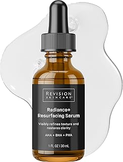 Revison Skincare Radiance+ Resurfacing Serum, Overnight AHA+BHA+PHA Exfoliating Serum with Glycolic Acid & Salicylic Acid | Smooths Uneven Texture, Clears Pores & Brightens Dull Skin, 1oz