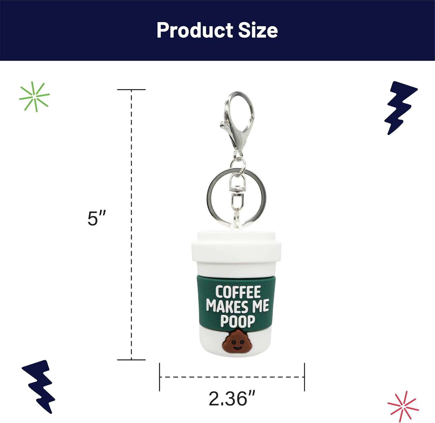 Keychain Bag Clip – Novelty Key Chain Charm, Fun Backpack Purse Accessory, Small Gift for Kids & Adults image 2