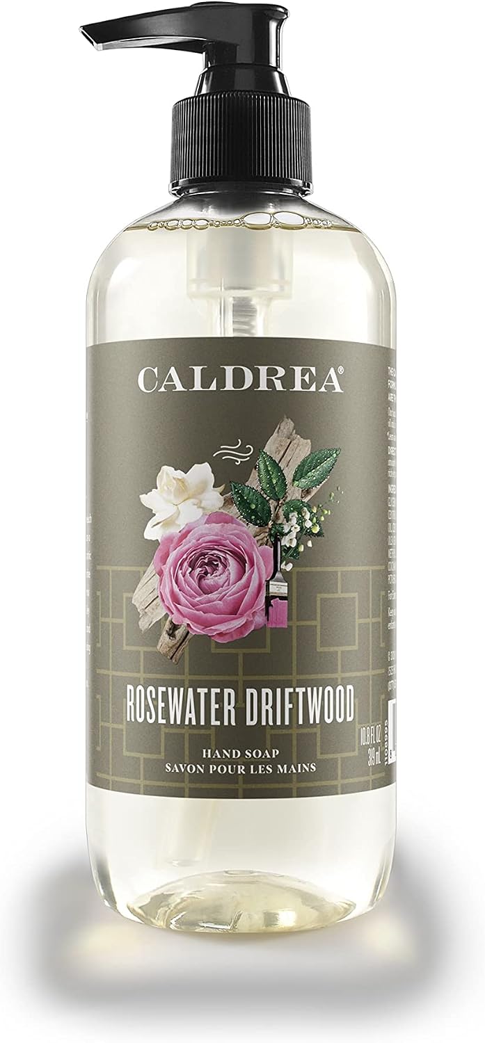 Caldrea Hand Wash Soap, Aloe Vera Gel, Olive Oil And Essential Oils To Cleanse And Condition, Rosewater Driftwood Scent, 10.8 Oz