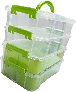 Stackable Storage Box Clear Drawer Containers for Toy Organization Craft Supplies Multiple Section PP Organizers Toy Brick Organizers