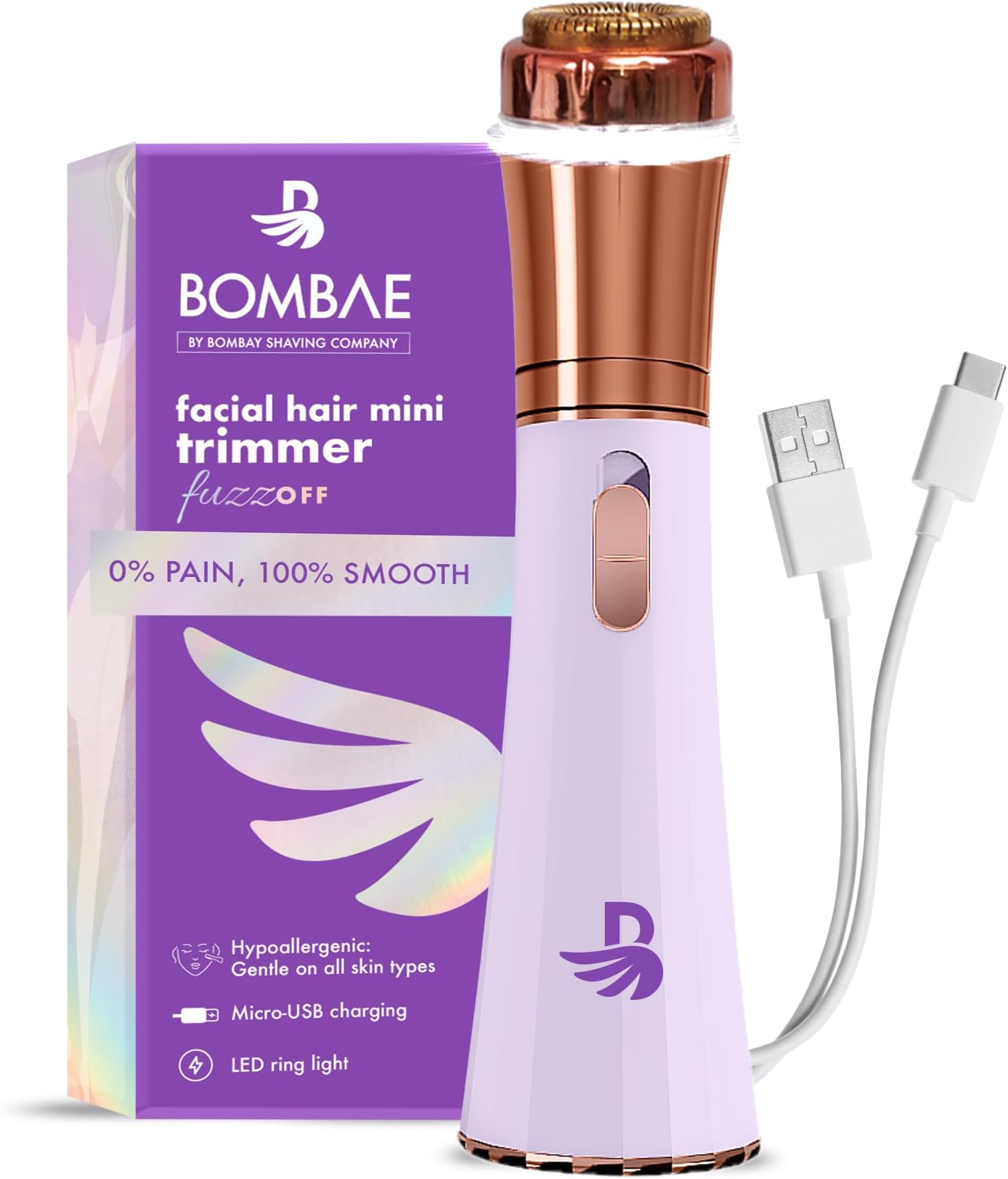 Mini Trimmer For Women|Eyebrow Trimmer| Facial Hair Removal Machine | Trimmer For Women|Hypoallergenic & Lipstick-Sized Facial Hair Remover | Peach Fuzz, Chin, Sideburns