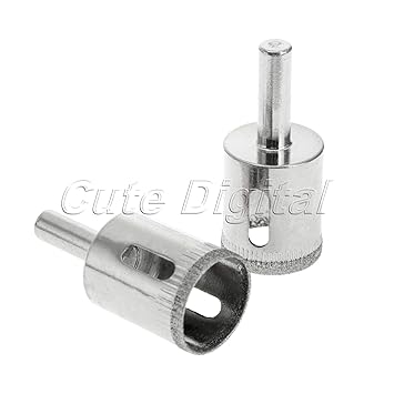 STORE99 2pcs 25mm Diamond Coated Core Drill Bits Glass Tile Granite Marble Ceramics Hole Saw Metal Opener Cutter Bits Drilling Tool