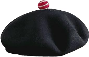 Women French Beret Cozy Soft Wool Artist Beanie Hat Cute Fun Painters Caps for Coffee/Dates/Walks/Music/Festival