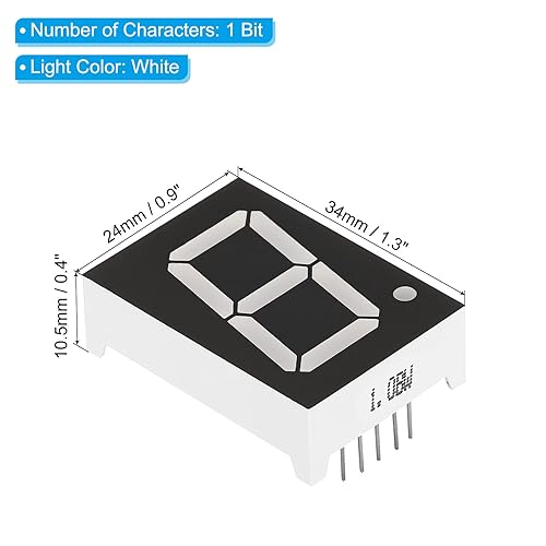 Miniatura 2 de PATIKIL Tubo digital con pantalla LED, paquete de 5 módulos de 7 segmentos, 10 pines, 1 broca, 0.9 x 1.3 x 0.4 pulgadas, ánodo común de 3.3 V,